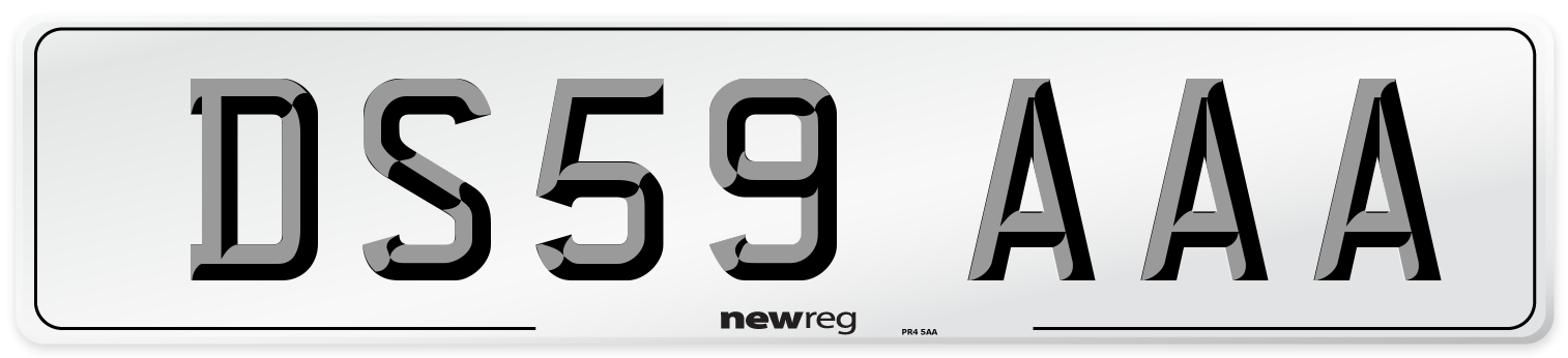 DS59 AAA Number Plate from New Reg